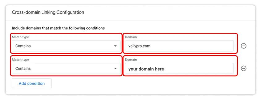 Cross-domain configuration with Vally and business website domains